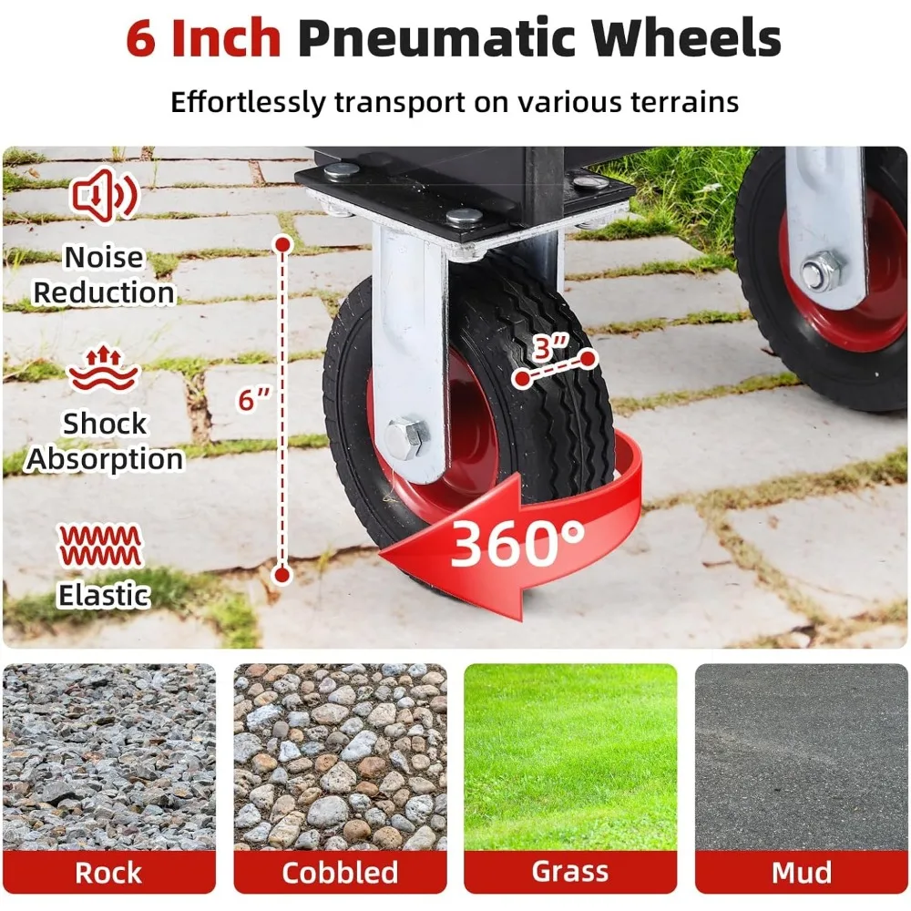 Carrinho de jardim dobrável resistente de 360 libras - vagão utilitário de aço com alça giratória e lados removíveis para trabalho em quintal