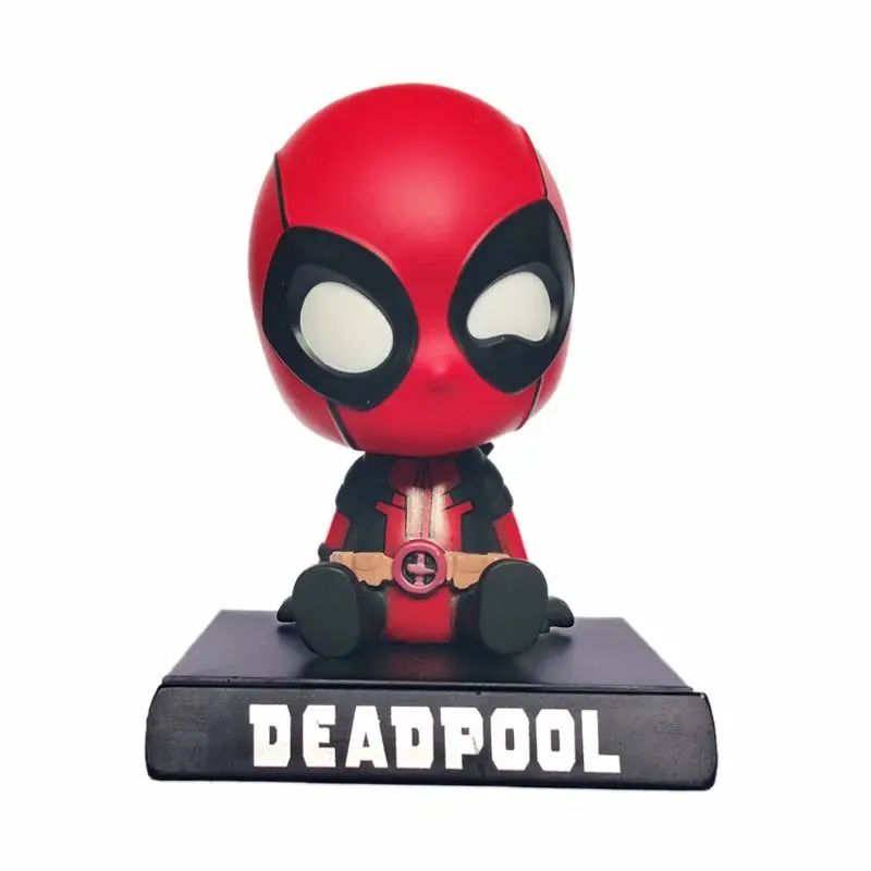 Marvel Cute Mini Bobblehead Doll Deadpool Ornament Avengers Car Creative Decorative Desktop Doll holiday gift Peripheral Movie