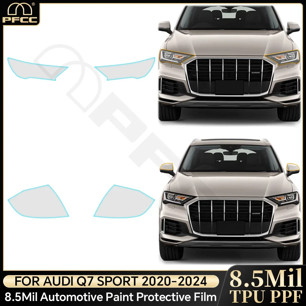 

For Audi Q7 Sport Headlight Rearview Film 2020 2021 2022 2023 2024 TPU PPF Car Protection Film Transparent 8.5mil Anti-Scratch