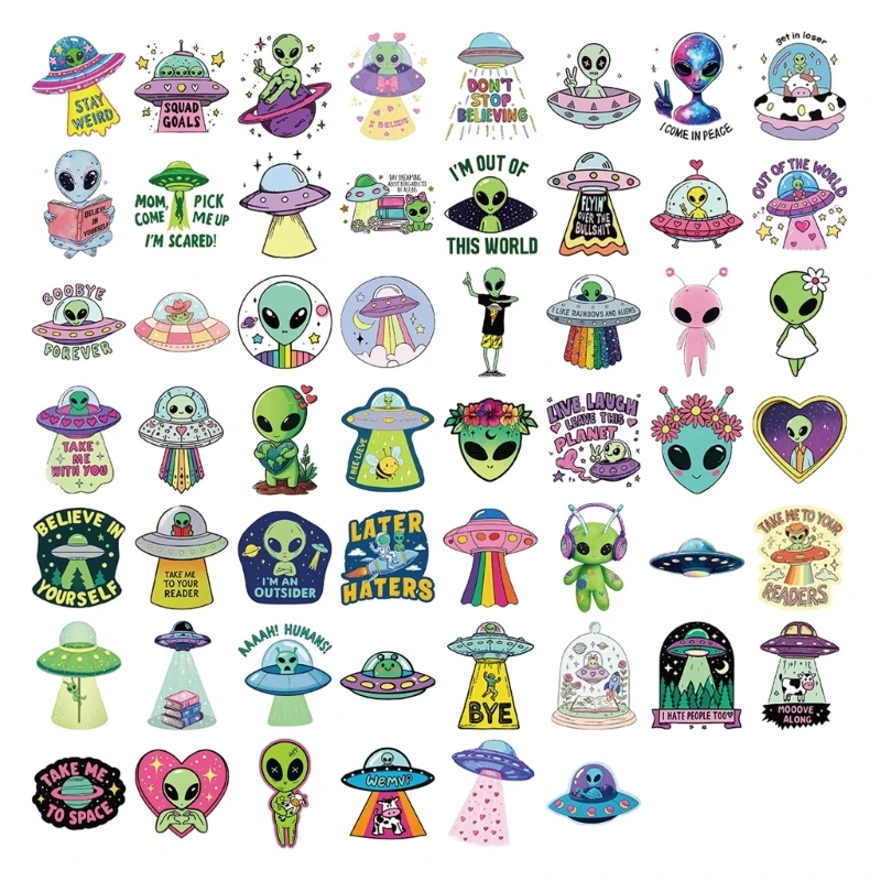 CORA Adhesive Alien Labels for Bottles, Travel Gear, and Phone Covers