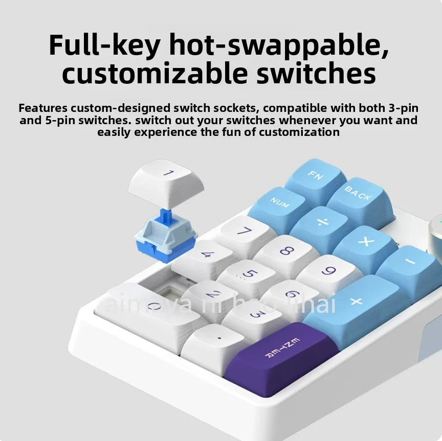 Kzzi K20 Mini Keypad Three Mode Bluetooth Wireless Mechanical Keyboard Office E-sports Gaming Gamer Low Delay Custom Numpad