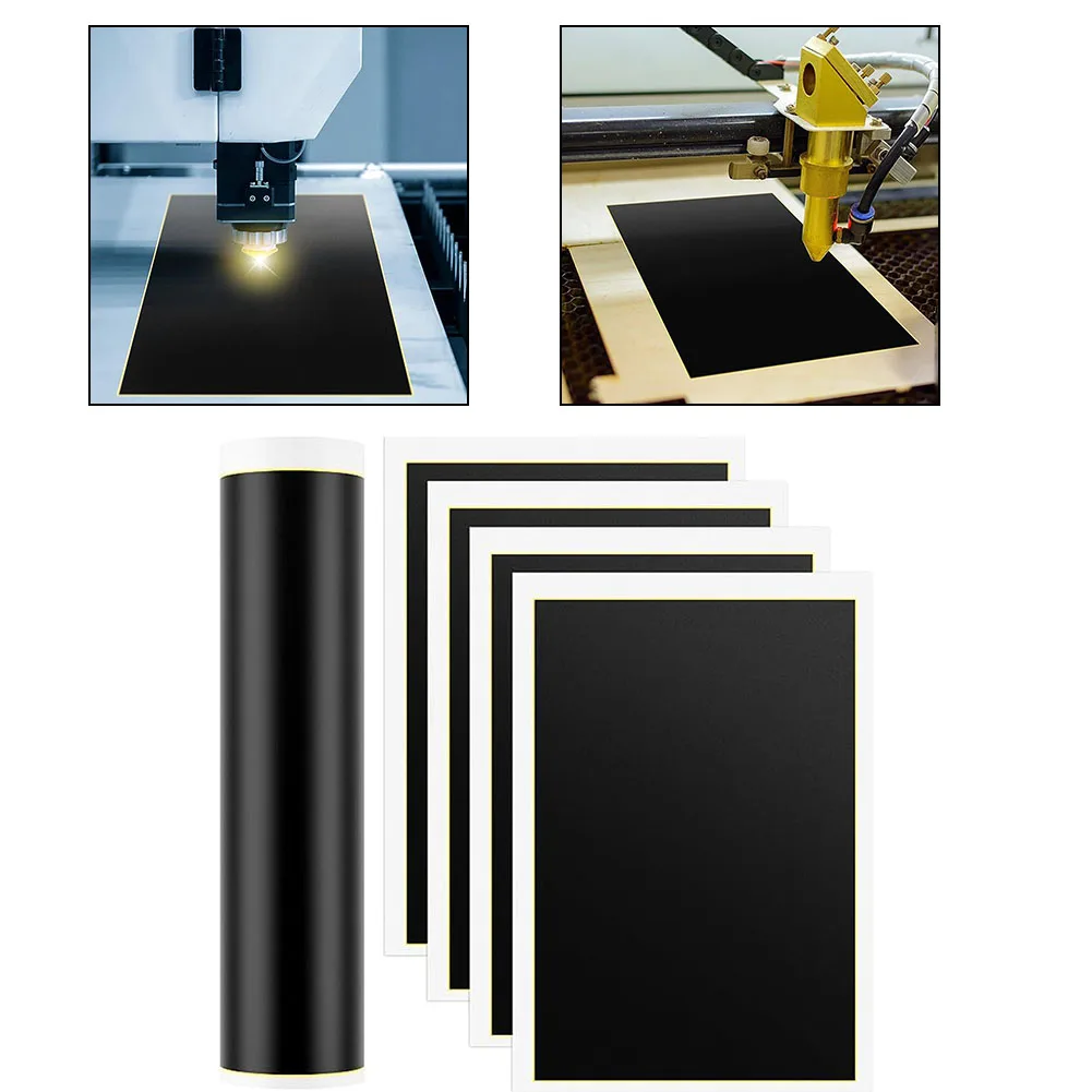 5/10/12pcs Engraving Marking Paper Black /Color Marking Paper With Scraper For Fiber Optic Engraving Machine