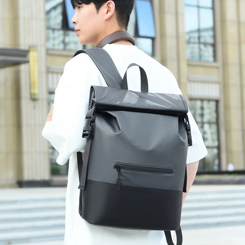 Men's business computer bag versatile trend backpack large capacity short trip bag casual backpack schoolbag