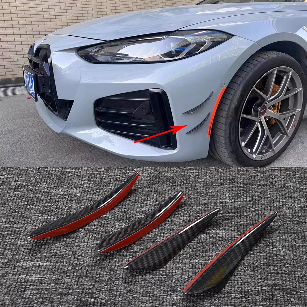 Car Bumper Shunt Carbon Fiber Spoiler Patch Side Wings for BMW G22 G23 G26 BMW 4 Series 420i 430i M3 M4 4 pieces