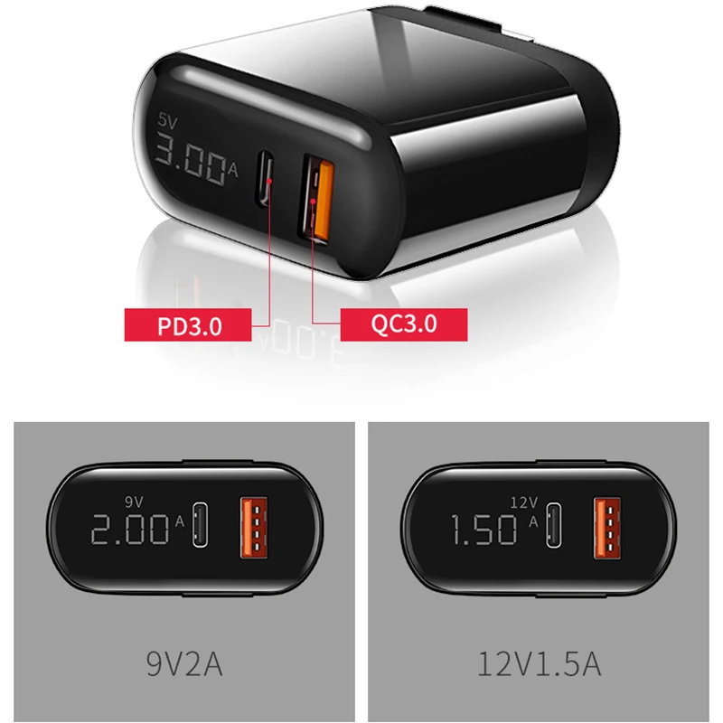 USB Type C Charger Quick Charge QC 3.0 PD 18W Fast Charging for iPhone 13 12 Xiaomi 12 Samsung Wall Mobile Phone Charger EU Plug