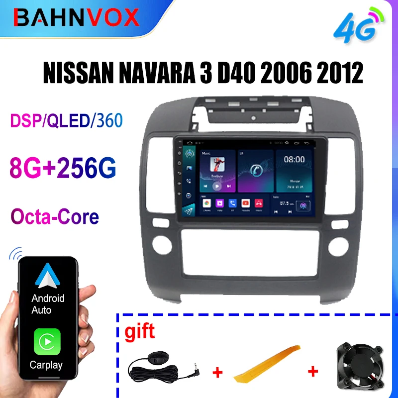

9" QLED Carplay for NISSAN NAVARA 3 D40 2006 2012 Android Auto Car Radio GPS Navi Multimedia Player Stereo screen tape recorder