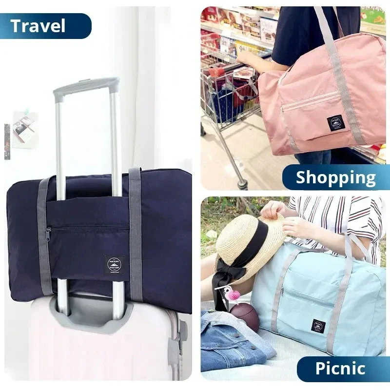 Paquete de 2 bolsas de viaje plegables para aerolíneas, bolsa de mano para fin de semana durante la noche, bolsa de mano para Hospital, bolsa de lona para gimnasio, mujeres y hombres