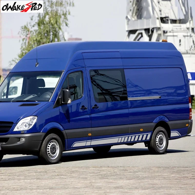 For Sprinter Car Door Sport Stripes Auto Body Side Skirt Sticker Exterior Accessories Racing DIY Vinyl Decals