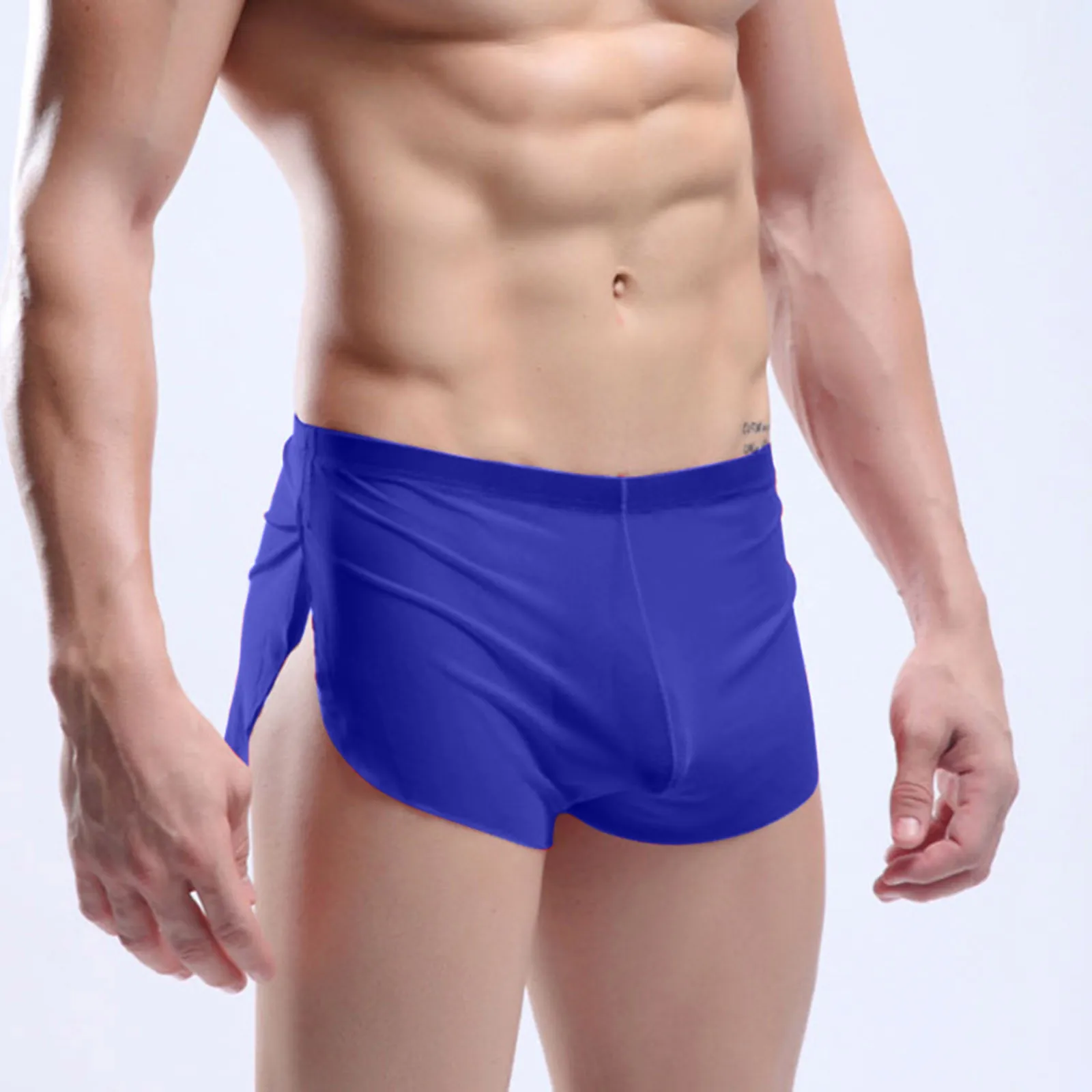 Comfortable Sexy Men Underwear Boxer Shorts Ice Silk Lounge Men Trunks Home Sleepwear Underpants Gay Underwear Panties