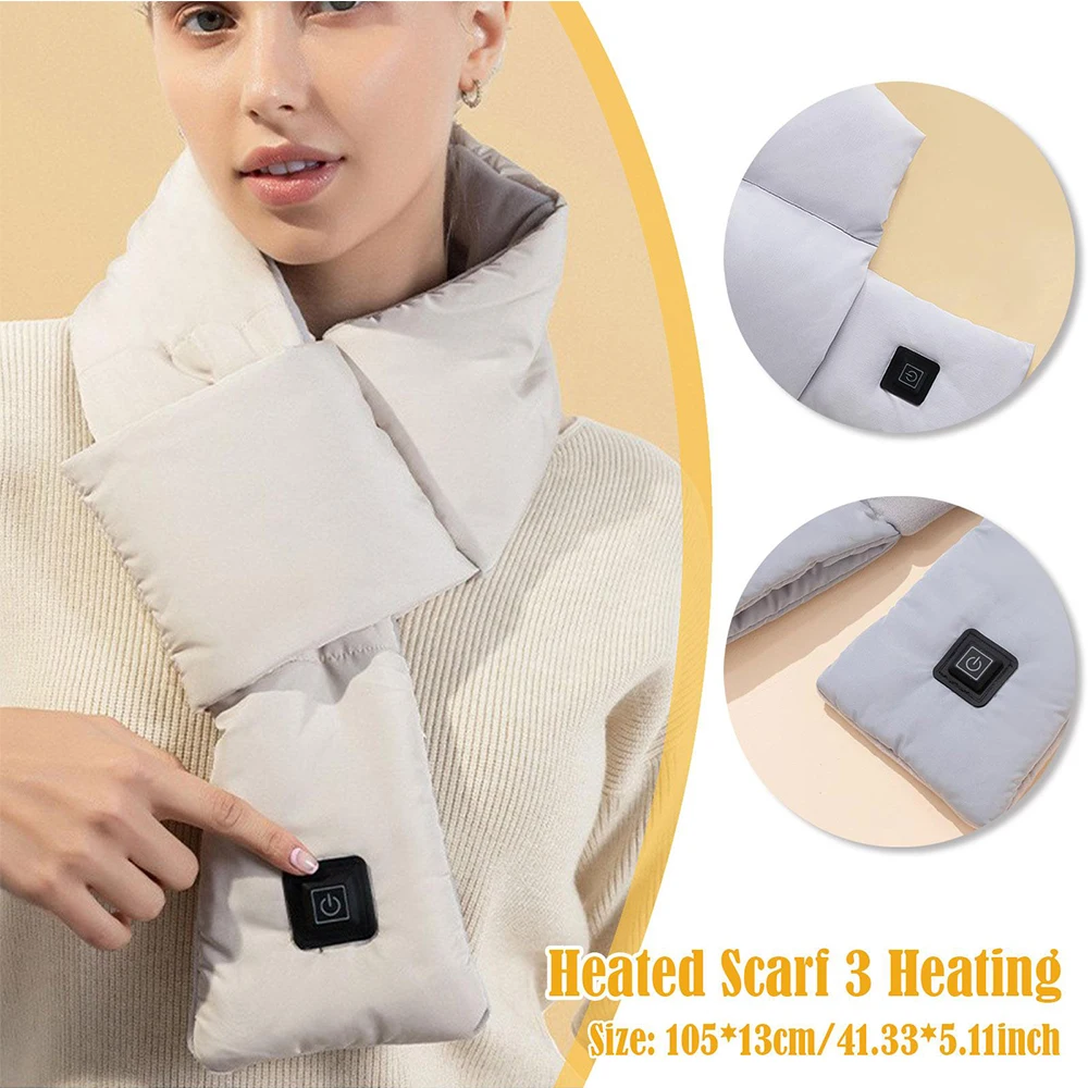 Intelligent Heating Warm Scarf Portable Electric Heated Scarf USB Charging Washable Neck Warmer Relieve Body Pain Winter Women