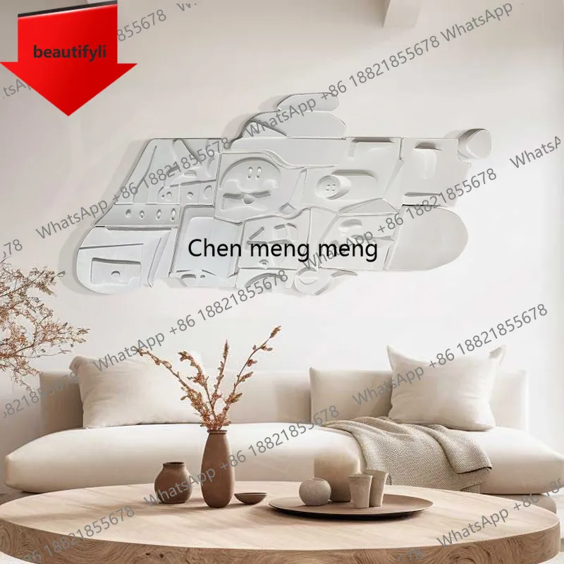 A50 irregular high-end three-dimensional carving, modern simple living room sofa background decorative painting