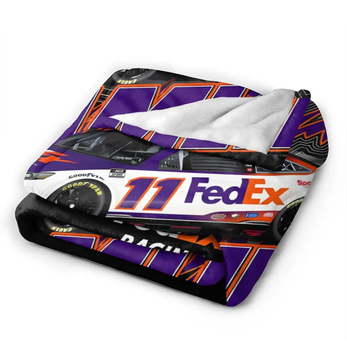 Denny Hamlin 11 All Season Fleece Blanket Throw Ultra Soft Flannel Blanket Digital Printed Premium Fluffy Microfiber Fleece