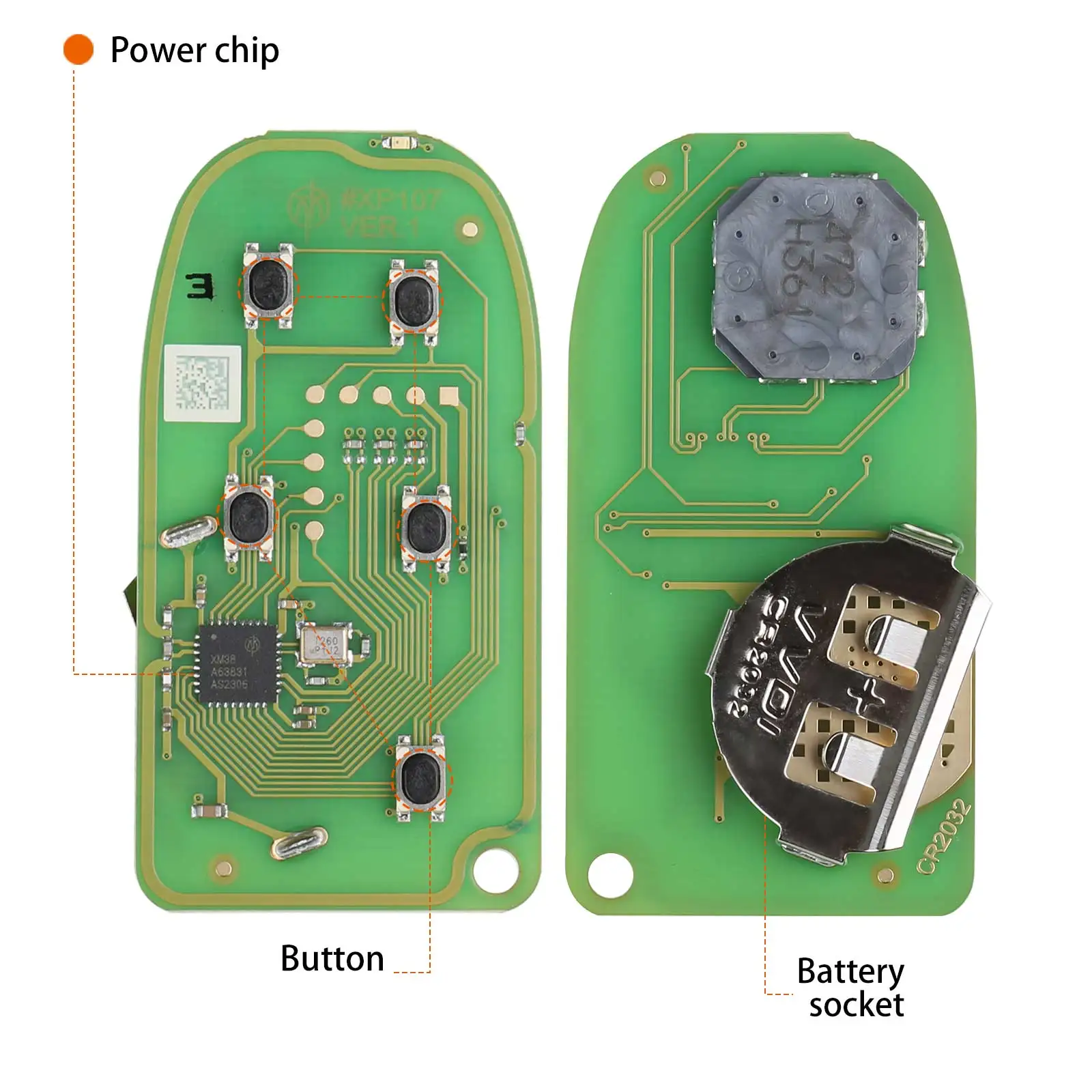 1 Uds Xhorse XSJP01EN XM38 serie llave remota inteligente para Jeep tipo 2 estilo llave inteligente Universal 5 botones