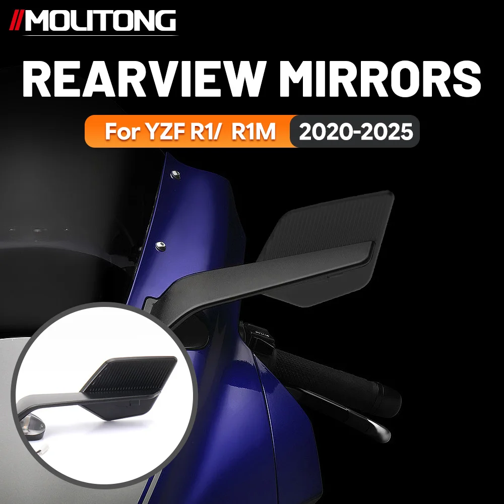 FOR YAMAHA YZF R1 R1M 2020-2025 Stealth Blade Mirrors Hot Sale Track Commute Sportbike Riders Carbon LED OEM Racing Mirrors