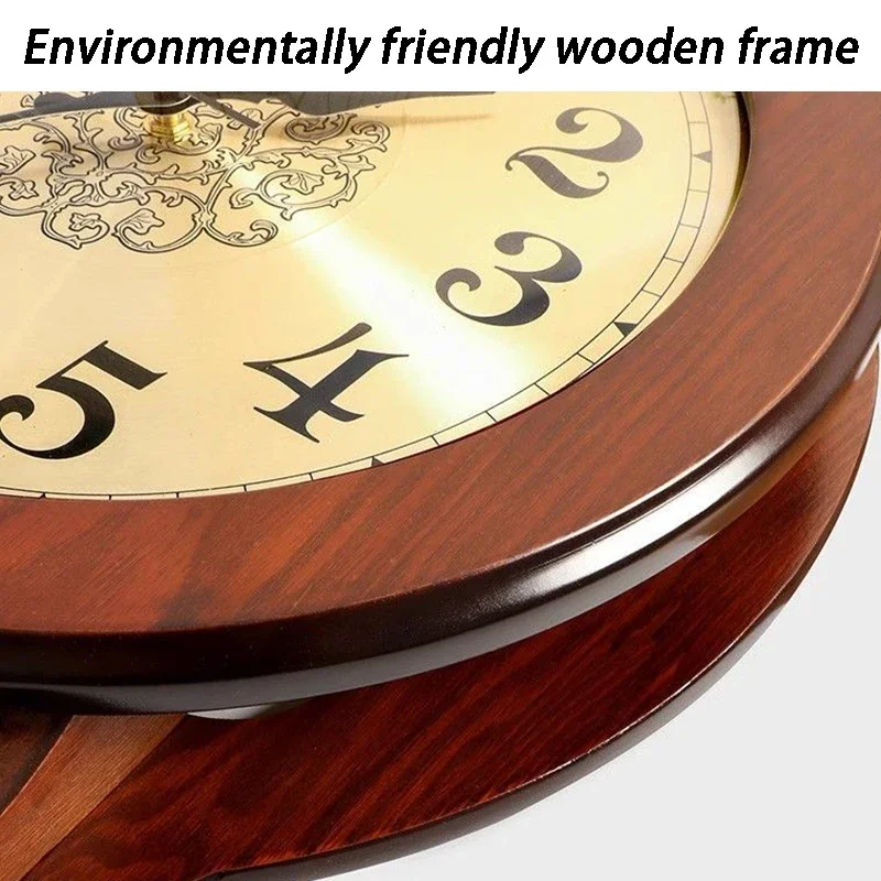 Vintage Large Wall Clocks Luxury Living Room Wall Clock with Pendulum Wooden Bedroom Silent Clock Interior Decoration Clocks