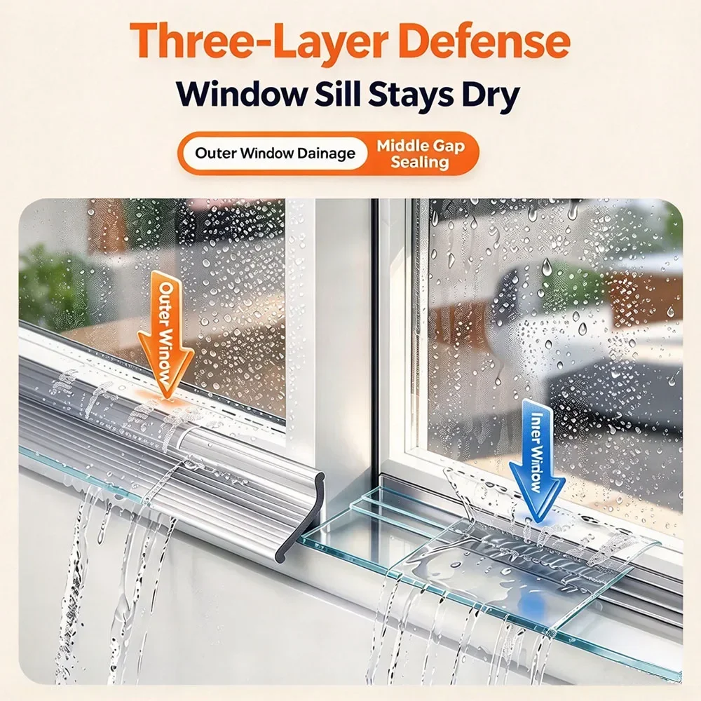 1/2PC Window Water Blocking Bar Balcony Waterproof Rainproof Water Guide Plate Home Transparent Sealing Strip Blocking Board