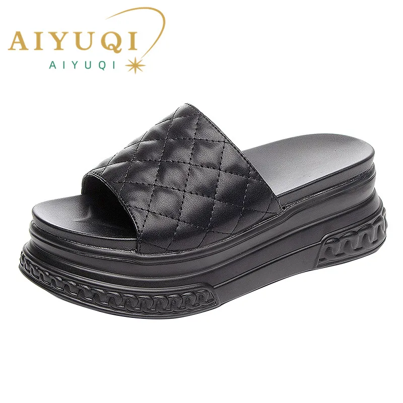 여성용 하이힐 플랫폼 슬리퍼, 패션 야외 샌들, 한국 버전, 트렌디 슬리퍼, 여름 신상 