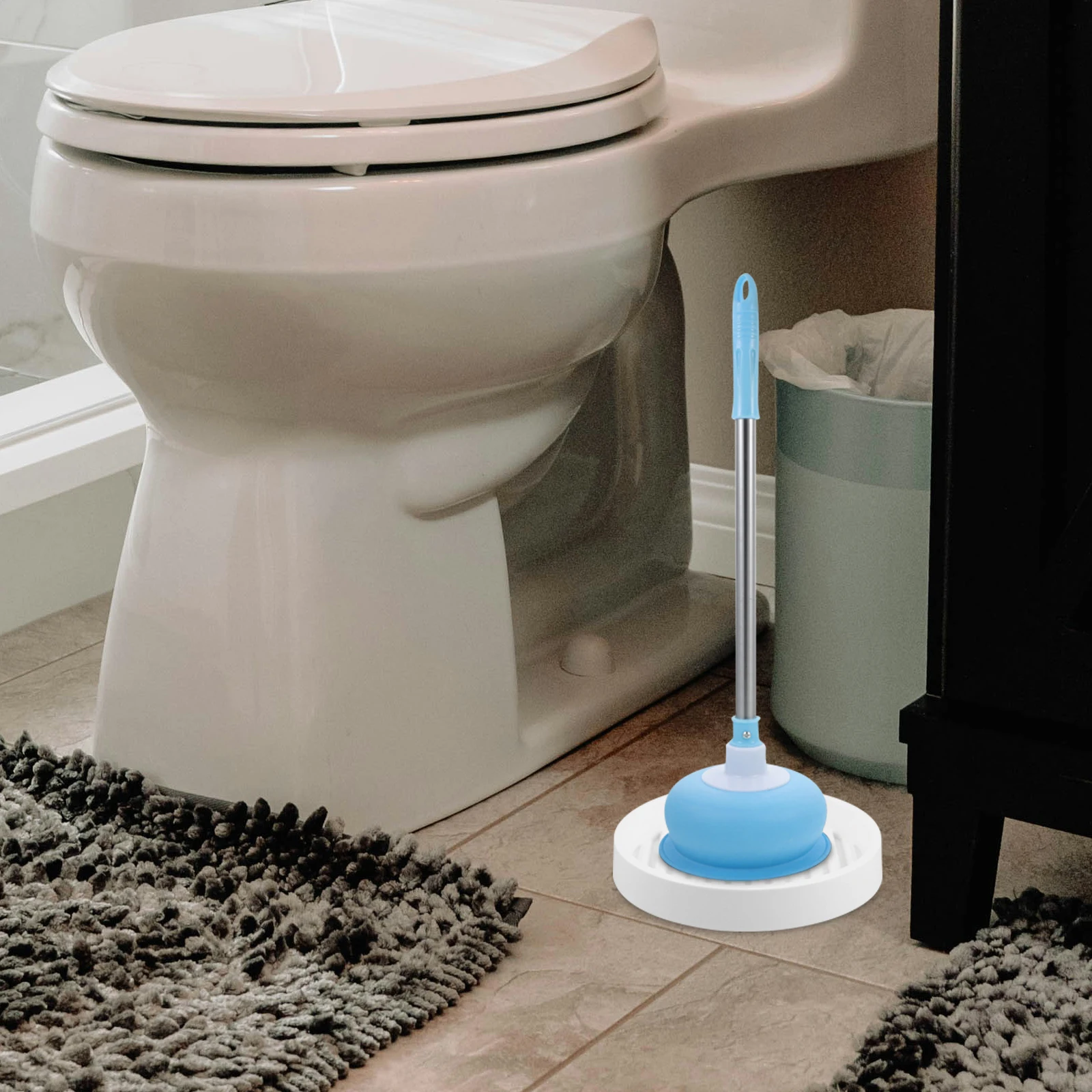 

2pcs Toilet Plunger Holder Plastic Plant Saucer Mat For Bathroom Indoor Plants Drainage Tray Flowerpot Coaster Drip Catcher