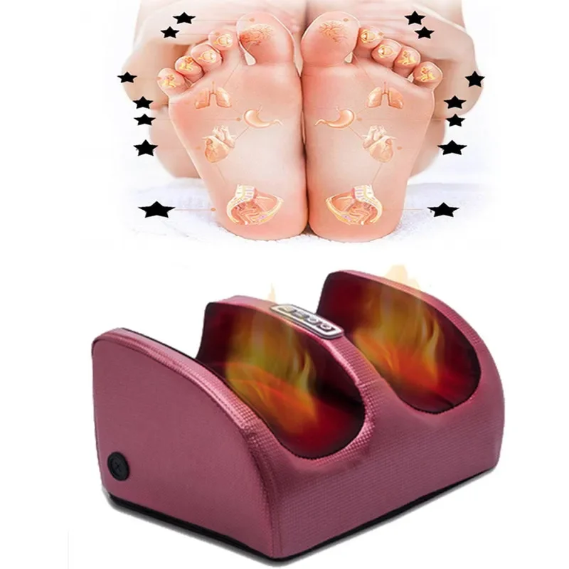Relaxation Foot Massage Kneading Roller Electric Heating Foot Massager Vibrator Machine Reflexology Calf Leg Pain Relief Tool