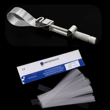 Diş Polyester Matris Bantları Paslanmaz Çelik Matris Tutucu Şeffaf Matrisler Şeritler Fit Dolum Çürük Diş Diş Hekimi Sarf Malzemesi