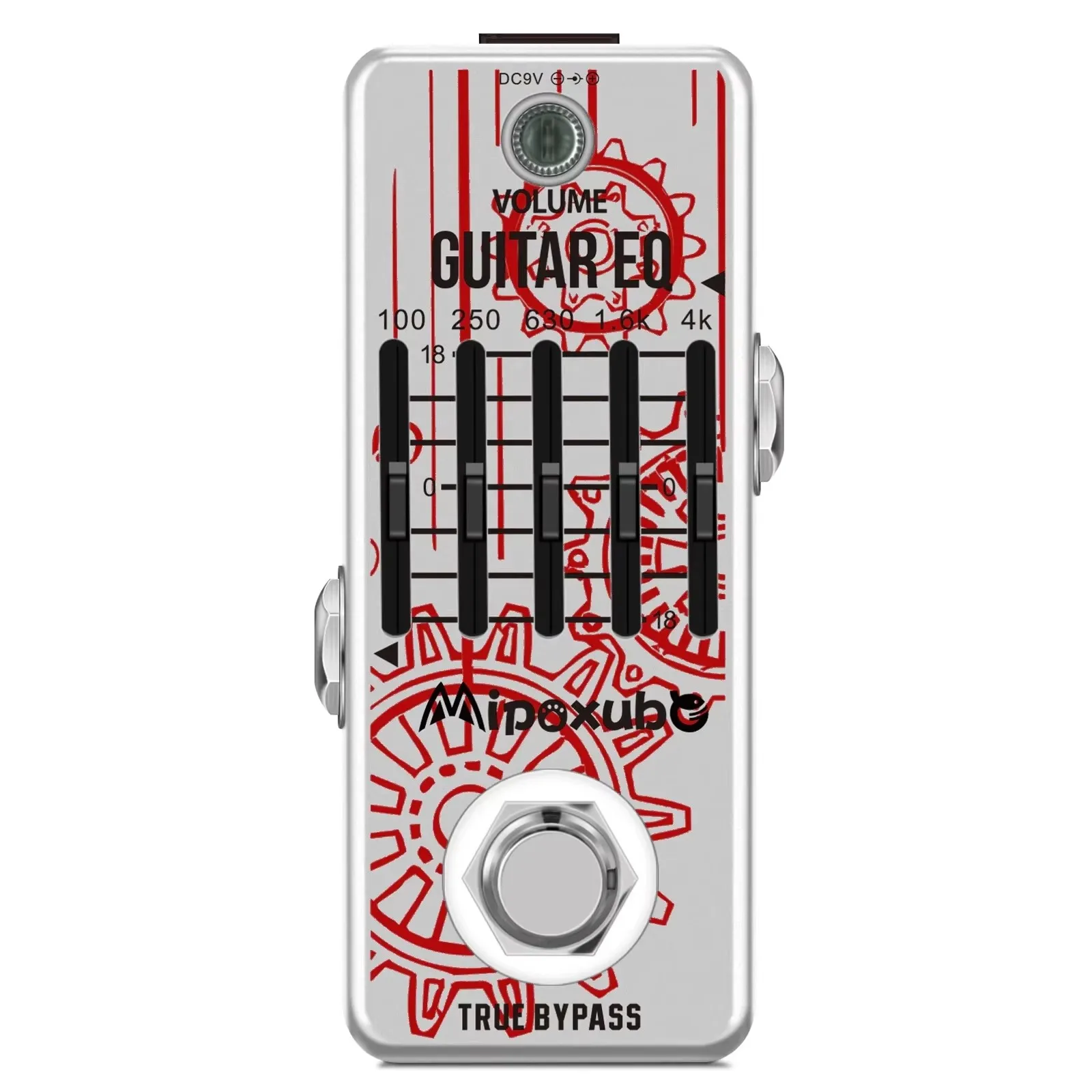 Mipoxube Guitar Equalizer Pedal 5-band Parametric EQ Guitar Effect Pedal Frequency Compensator ±18dB Range Mini Size Effector