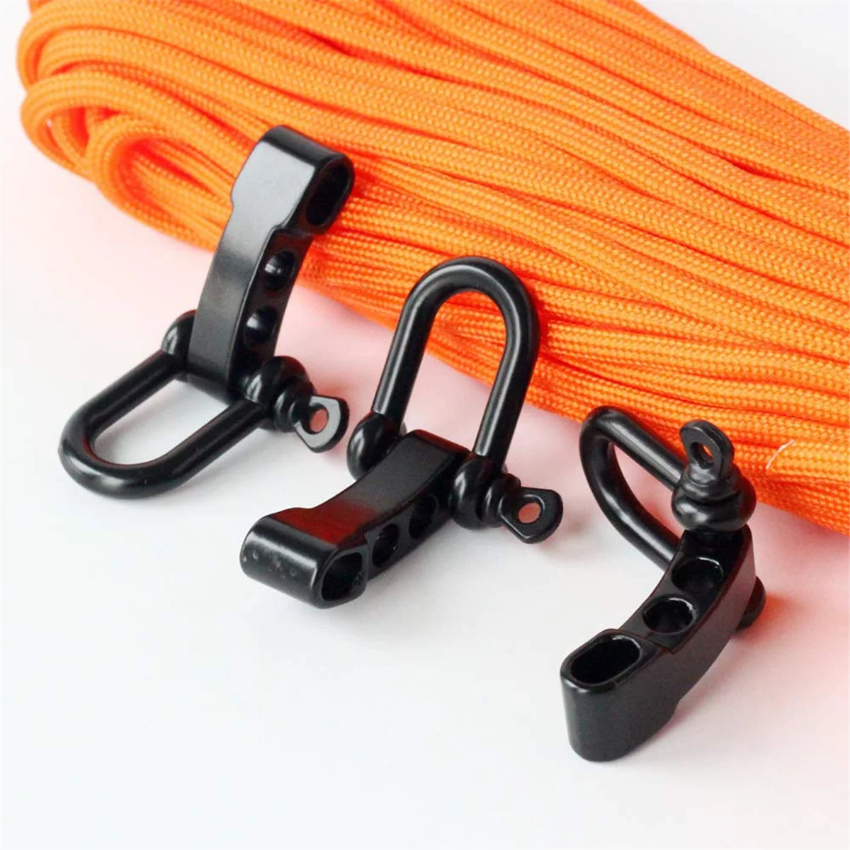 SMIEA 10Pcs Paracord Bracelet Shackle Buckle, Bow Anchor Shackle Clasp D Shackle Clip Adjustable for Survival Bracelet Black