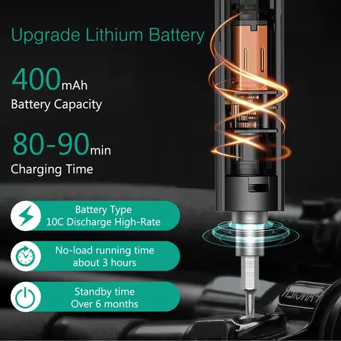 50-i-1 precisionsskruvmejselsats med 3-växlade vridmomentjusterbara magnetiska Phillips Torx-bits för iPhone, bärbar dator, klocka, PC 6 best sales elektrisk skruvmejsel för bärbar dator - №6