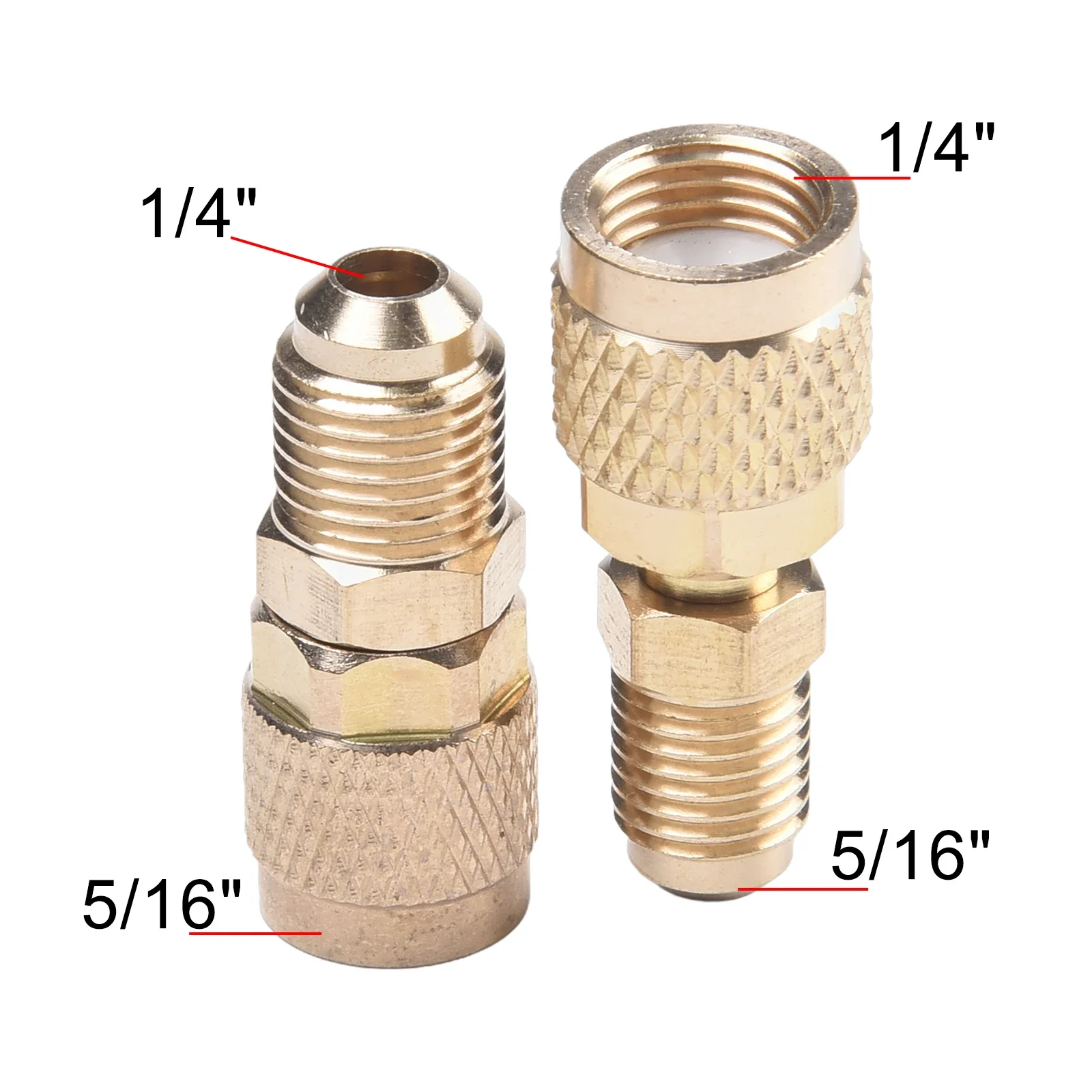 R410a 어댑터 5/16 SAE F 퀵 커넥터, 1/4 SAE M 플레어 5 16 SAE M-1/4 SAE 암 수, R410 R32 R22 에 적합, 2 개