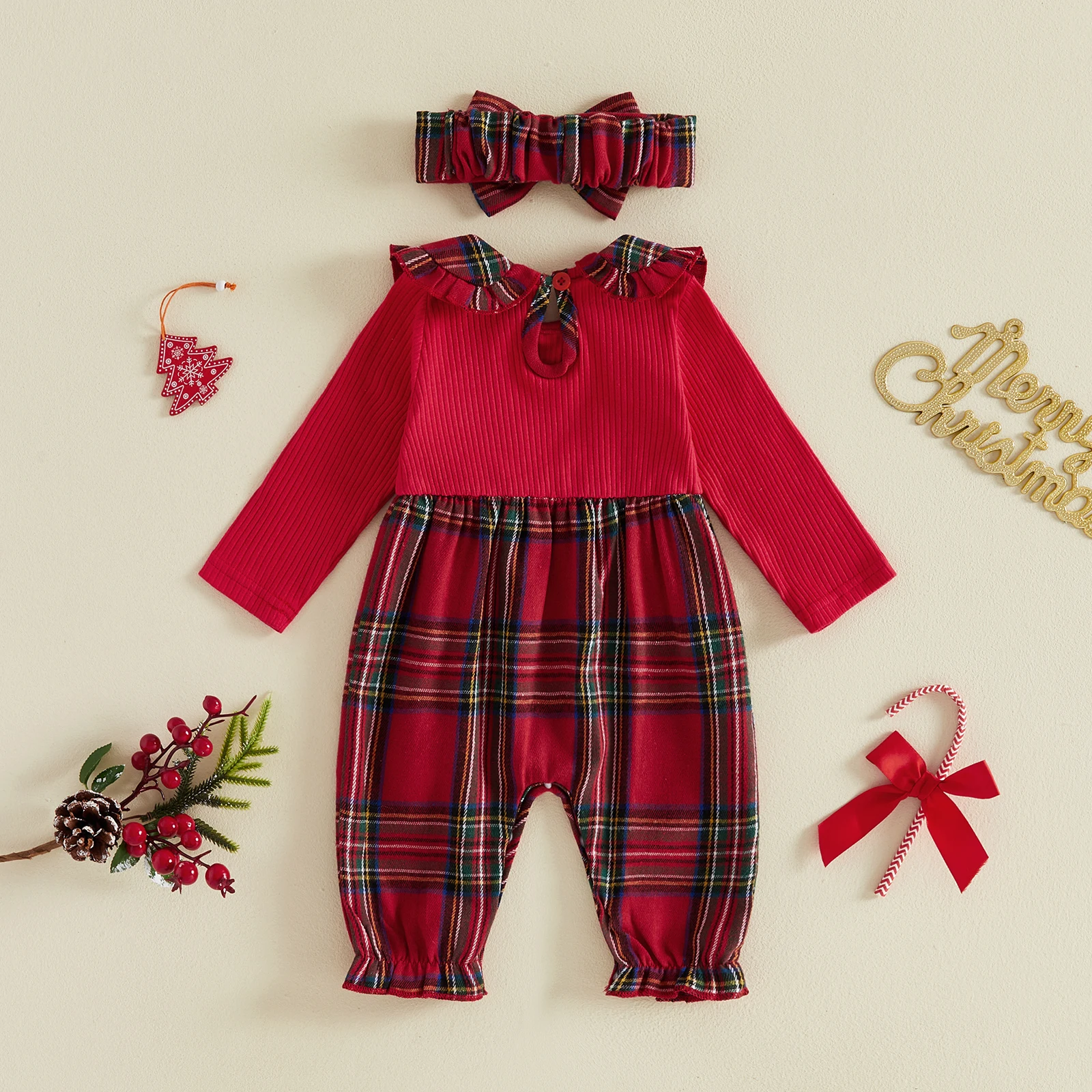 Baby Girl Christmas Romper 6