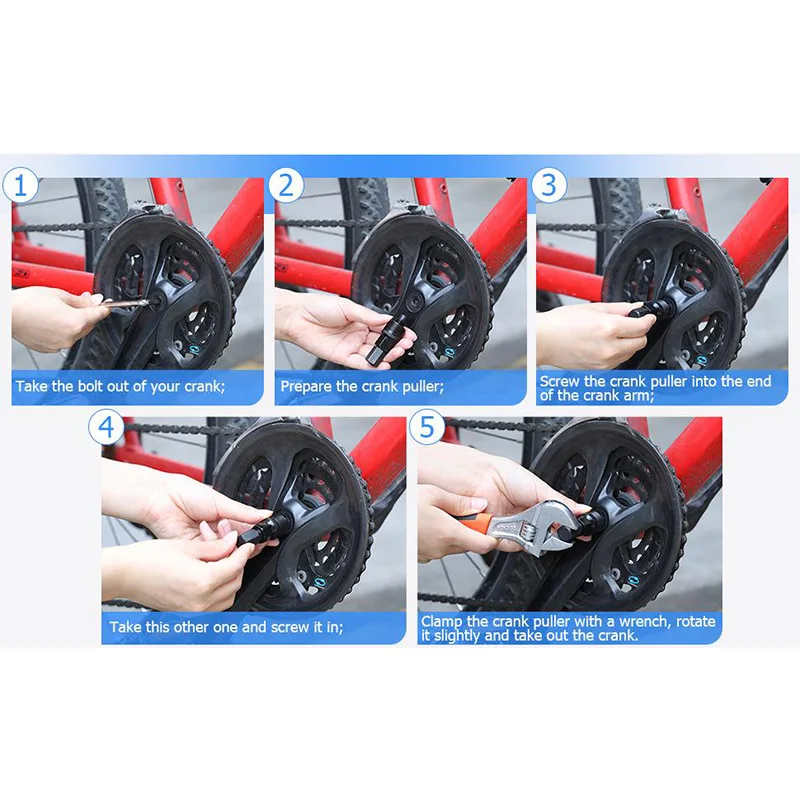 Bicycle Crankset Puller Crank Arm Puller Remover Bike Tools Mountain Crank Extractor Bicycle Carbon Steel Repair Tool view 3