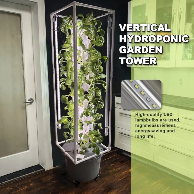 

Vertical Hydroponic Garden Tower Farming Family Use Mini Indoor Hydroponic Aeroponic Growing Tower System