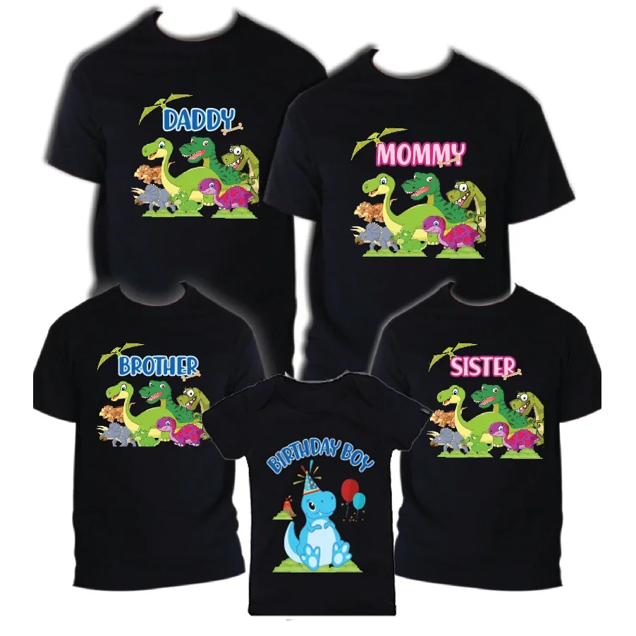 Dinosaur Big Family Birthday Party Matching T-Shirt Family Matching Outfits Dad Mon Baby All Family Member Availible Shirt Gift