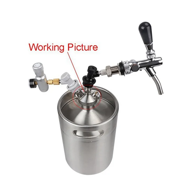 

ABXF-Mini Keg Spear Мини-диспенсер для кранов Growler, с 12-дюймовым шлангом для 2 л/3,6 л/5 л, инструмент для домашнего пива, диспенсер для винного крана