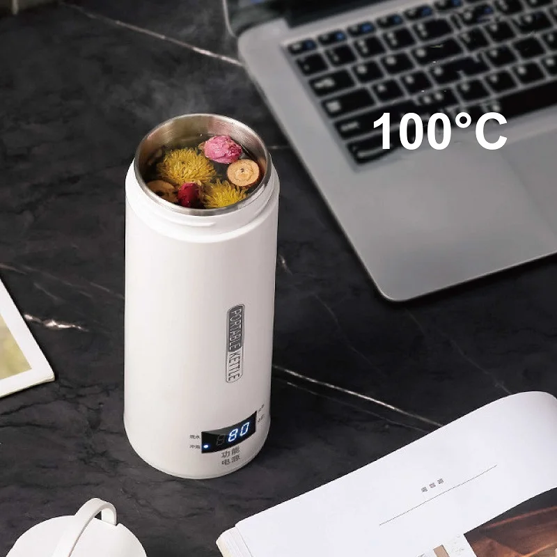 500ml Outdoor Electric Kettle Portable Tea Coffee Thermos Cup With Temperature Regulating Kettle Smart Office Electric Cup 220V