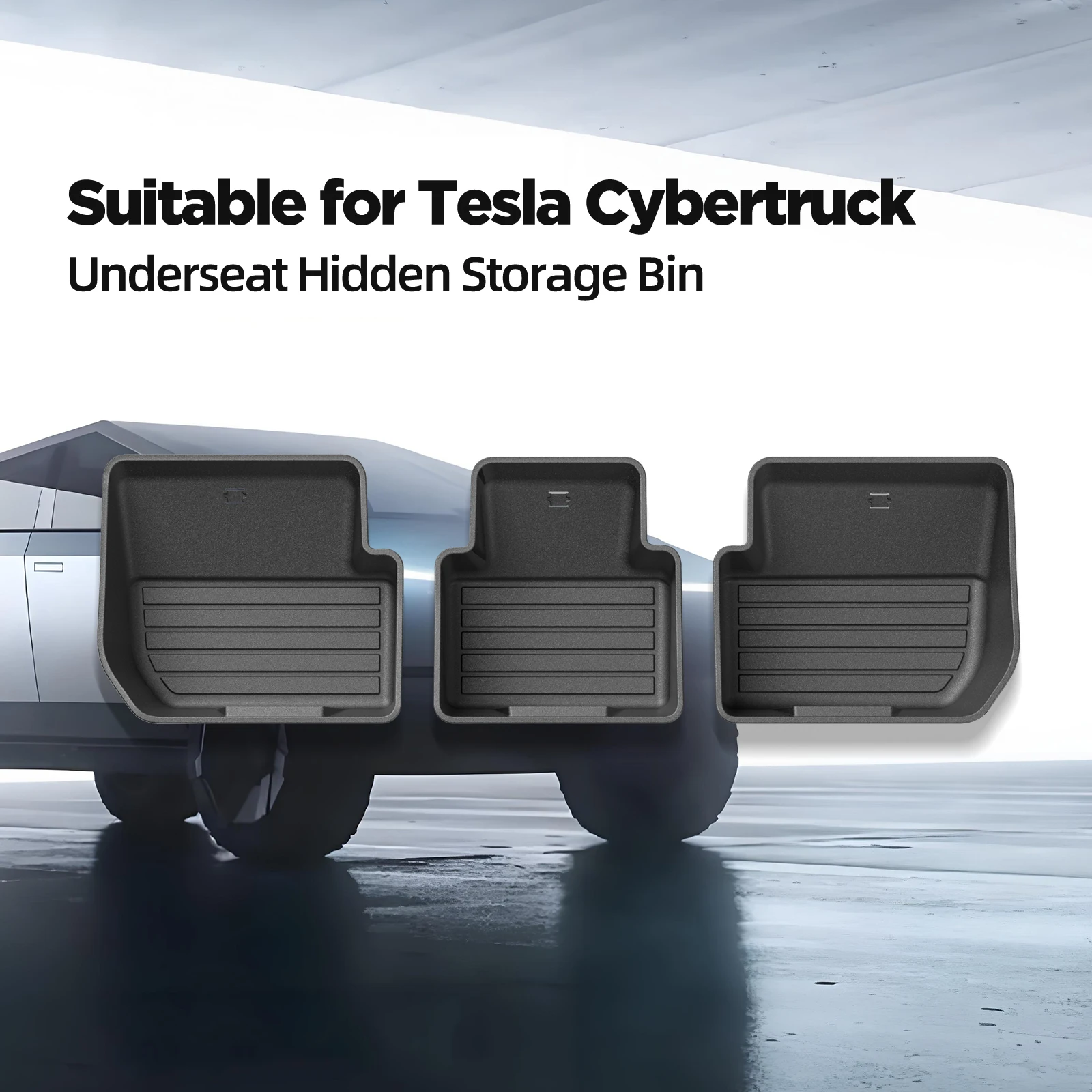 for Tesla Cybertruck 2024-2025 Under Seat Storage Box Car Interior Accessories Rear Seat Lower Box Case Organizer 3Pcs