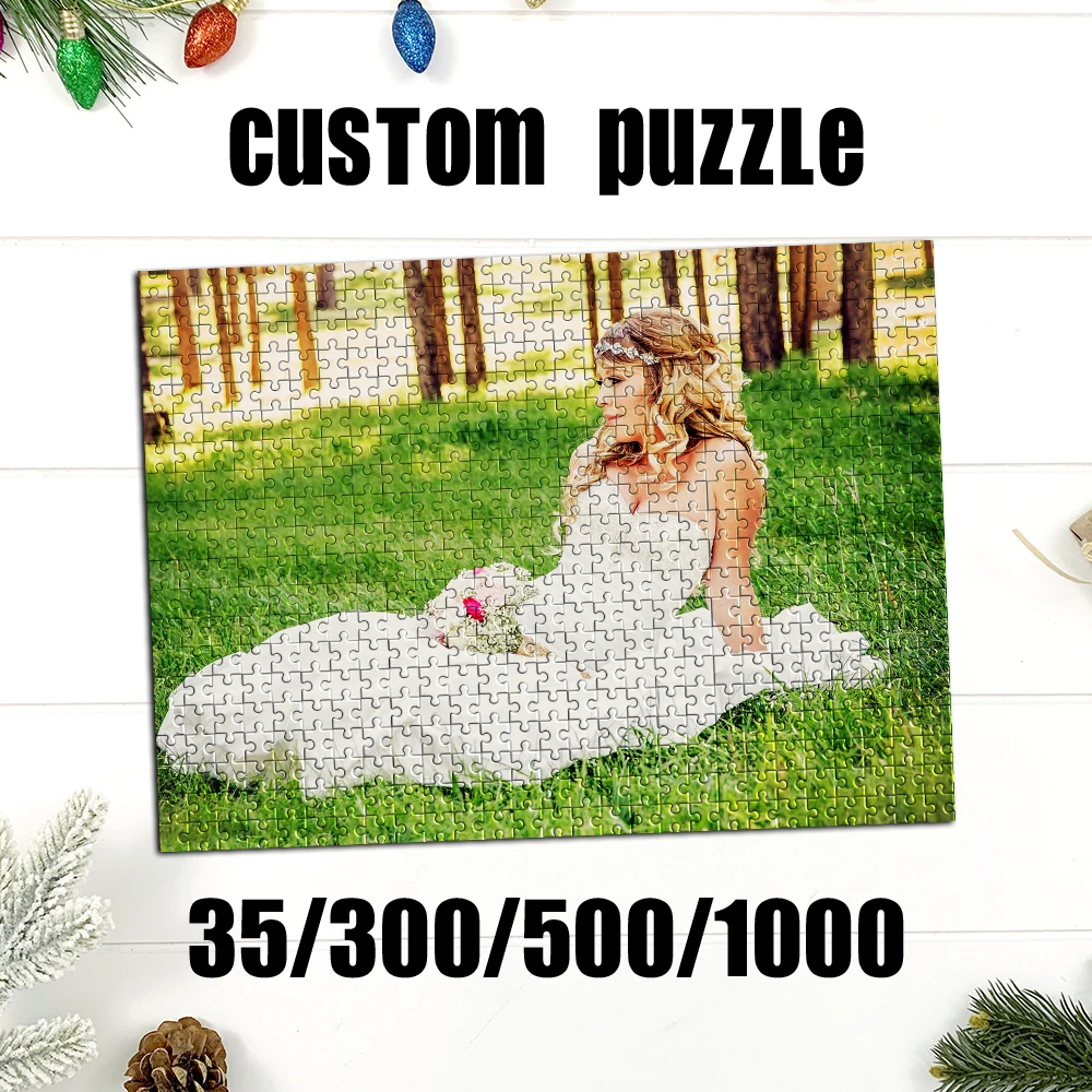 35/300/500/1000 Stück Personalisiertes Foto-Puzzle Gedenkgeschenk mit Anpassbarem Bild Personalisiertes Puzzle Familien-Foto-Puzzle