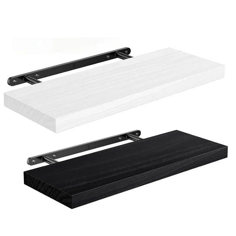 

Solid Wooden Floating Shelves Wall Mounted Book Shelf Display Stand Storage Holder For Bedroom Living Room Kitchen Home Decor