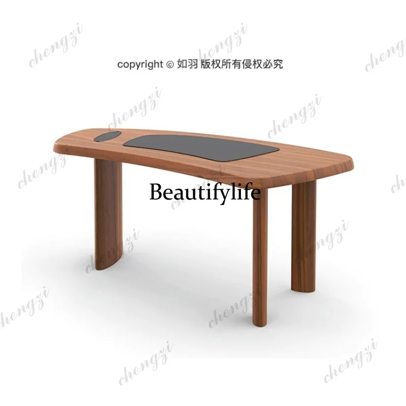 Writing desk study boss table modern small apartment solid wood walnut medieval desk