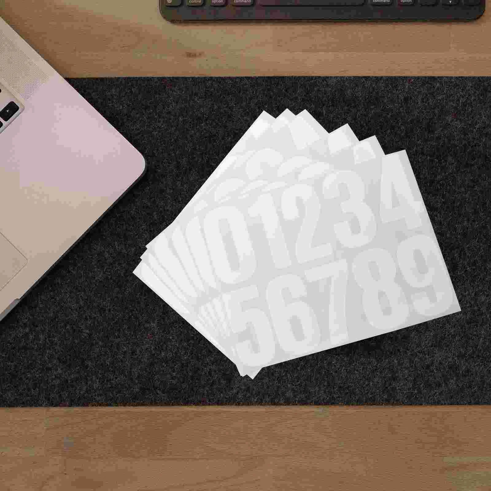 6 Sheets Sheets/pack Easy to See Stickers Racing Number Decals Home Address Numbers for Mailbox Trash Can Garbage Bin