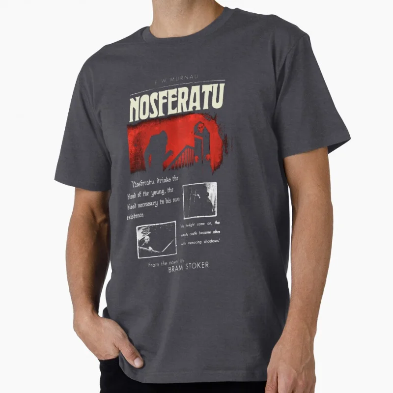 0928 #   80s القوطية فيلم الرعب Nosferatu مصاص دماء مخيف هالوين هدية تي شيرت كبير الحجم بلايز 100% القطن ملابس مطبوعة