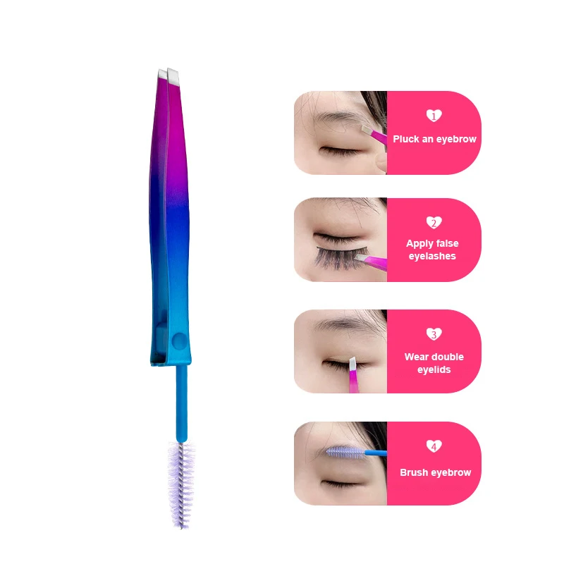 الحاجب الملقط و فرشاة رمش ، المهنية غرامة الشعر مجتذب ، أدوات ماكياج ، اختيار الصلب ، مقاطع الجمال إزالة ، 2 في 1
