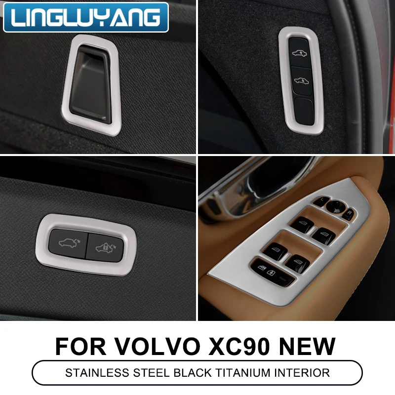 for Volvo xc90 Interior Refit Lift Switch Panel Tail Box Keys Decorative stickers xc90 Fittings car styling 2015-2022