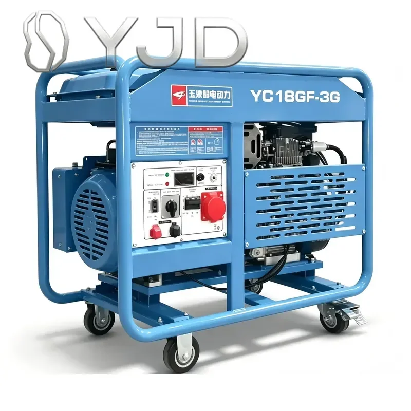 YJD YC18GF-3G 20kW Max 4-Stroke Gasolie Generator Twin Cylinder Air Cooled Single Three Phase 42L Fuel Tank Electric Start