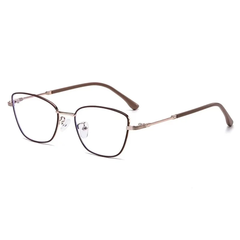 Small frame cat-eye style metal decorative glasses - Korean version, women's simple style anti-blue light glasses