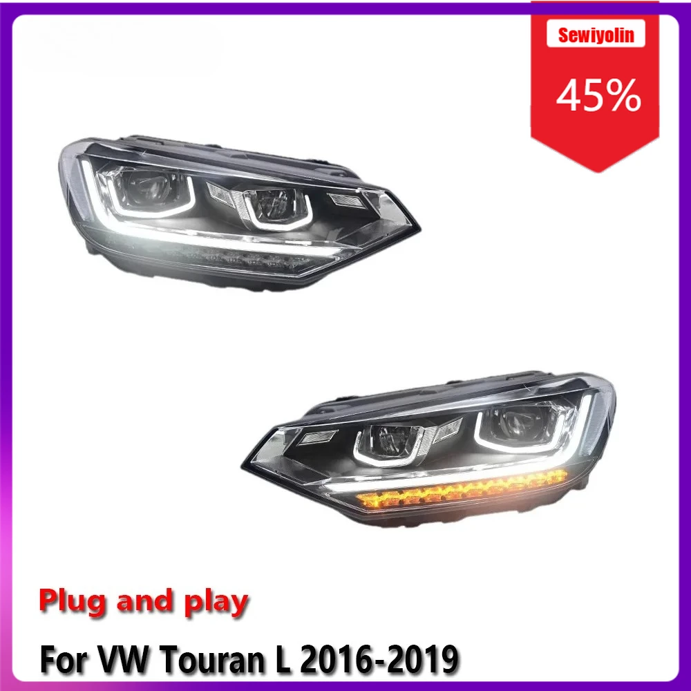 

Sewiyolin Car LED Lamp Headlight Assemblies For Volkswagen Touran L 2016-2019 Fog DRL Brake Turn Signal Lamp Plug And Play