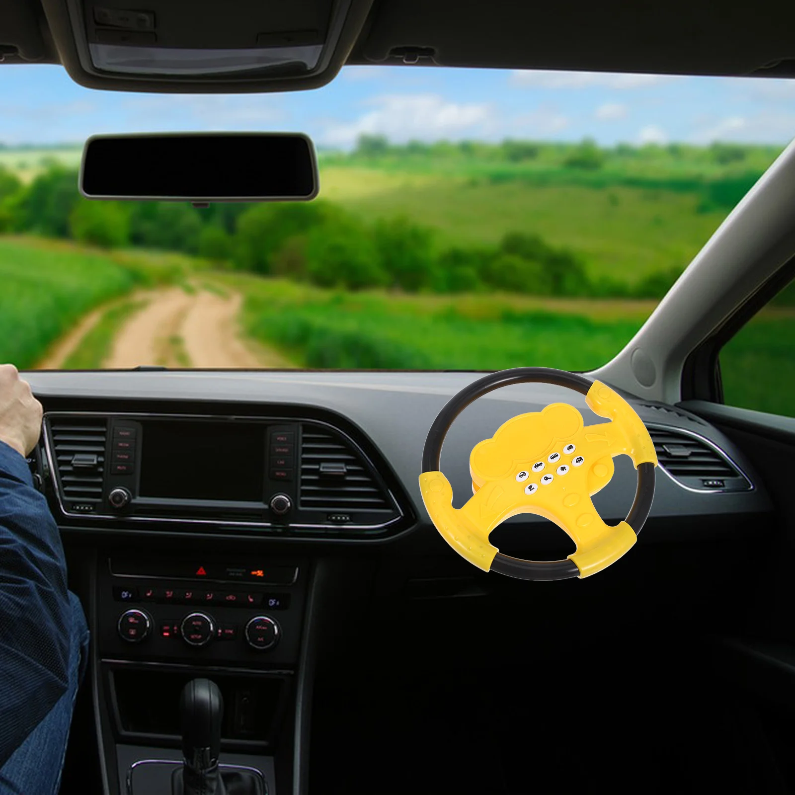 

Simulation Steering Wheel Kids Car Suction Cup Table Top Plastic Rotating Secure Attachment