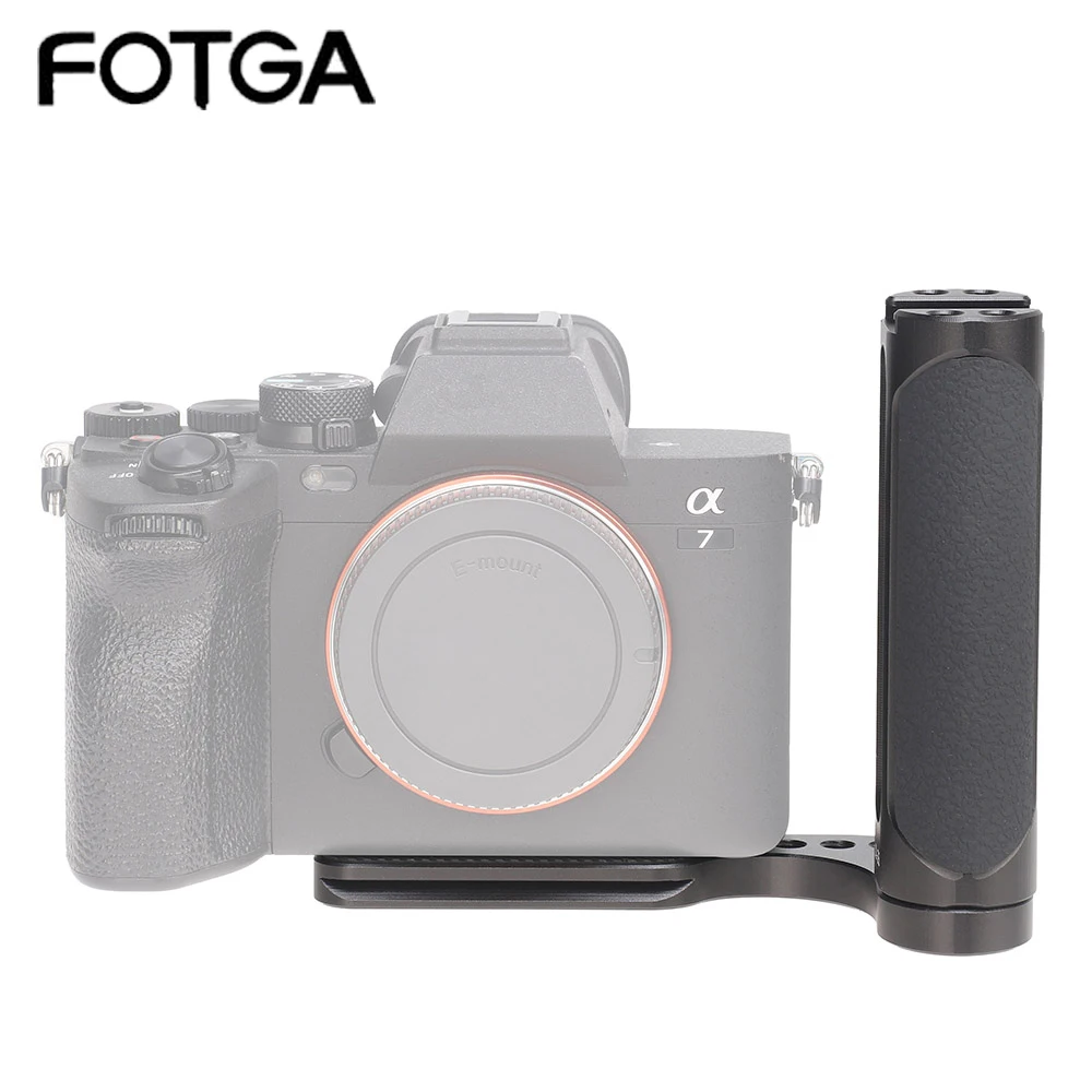 

FOTGA Universal Handle Mini Handgrip Vertical Shooting L Plate Bracket with Cold Shoe for Microphone LED Light for DSLR Camera