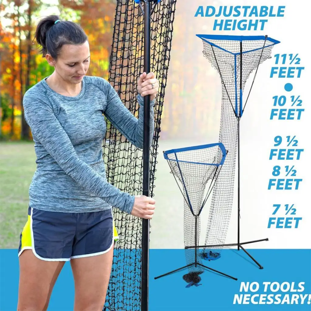 Volleyball Setter Trainer Net Adjustable Height Spiking Practice Volleyball Training Equipment for Driving Range Backyard