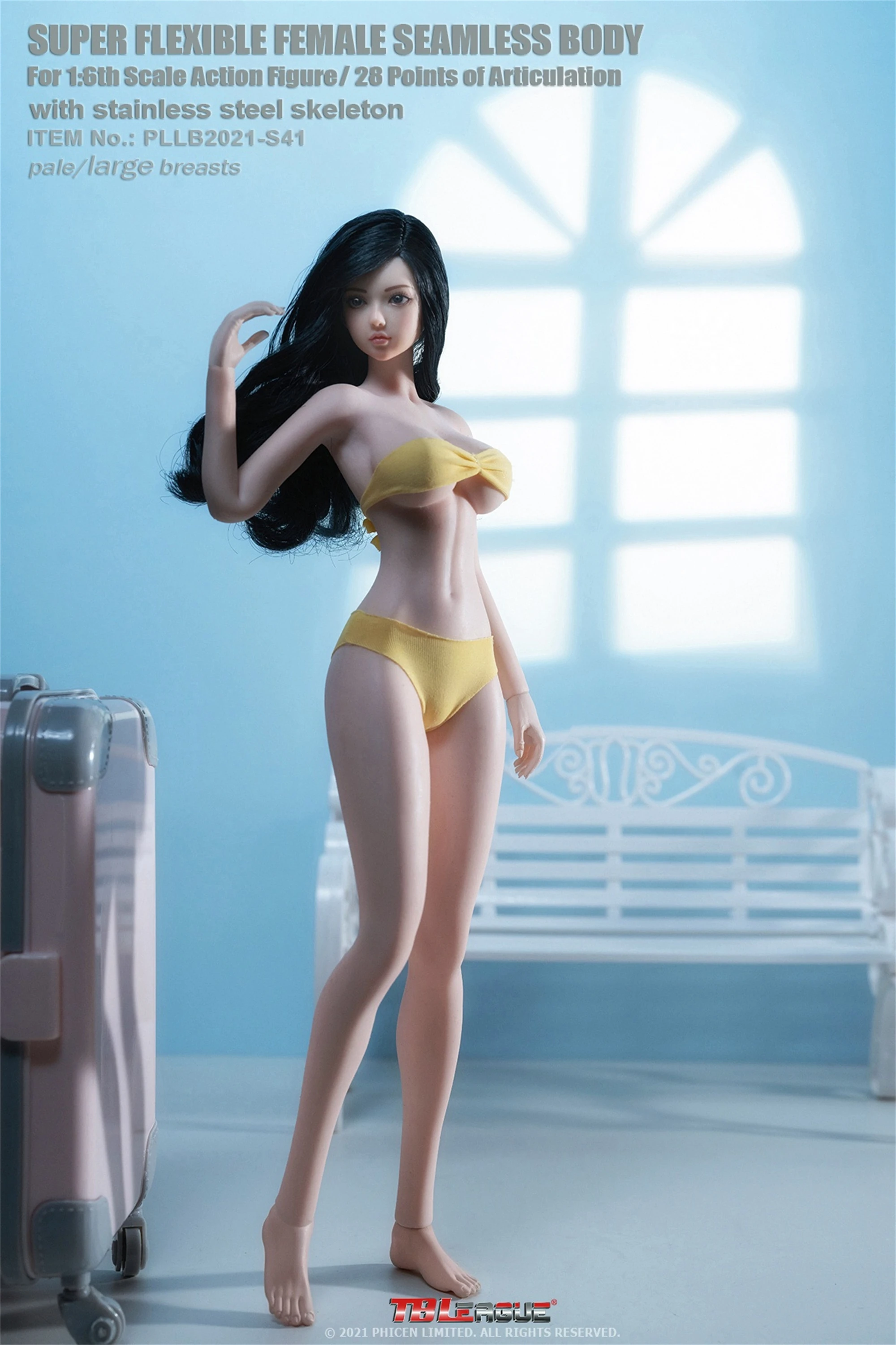 

TBLeague 1/6 PLLB2021-S41 Slim Girl 12inches Action Figure Pale Skin Large Breast Body Flexible Doll