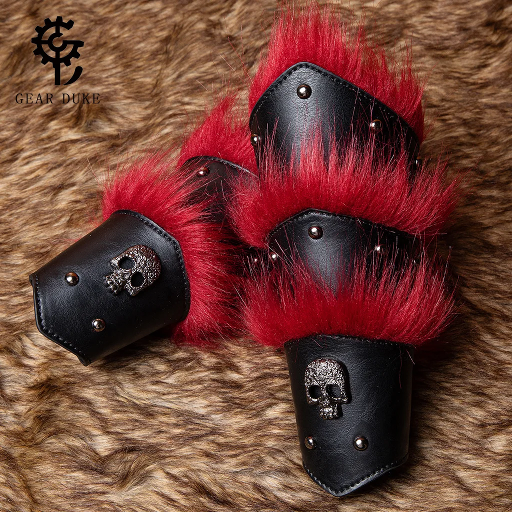 

Dark Punk Wristband Holiday Costume Medieval Retro Embossed Pu Leather Bracelet Costume Film and Television Shooting Props